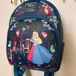 Loungefly Sleeping Beauty Aurora Floral Blue Mini Backpack BoxLunch